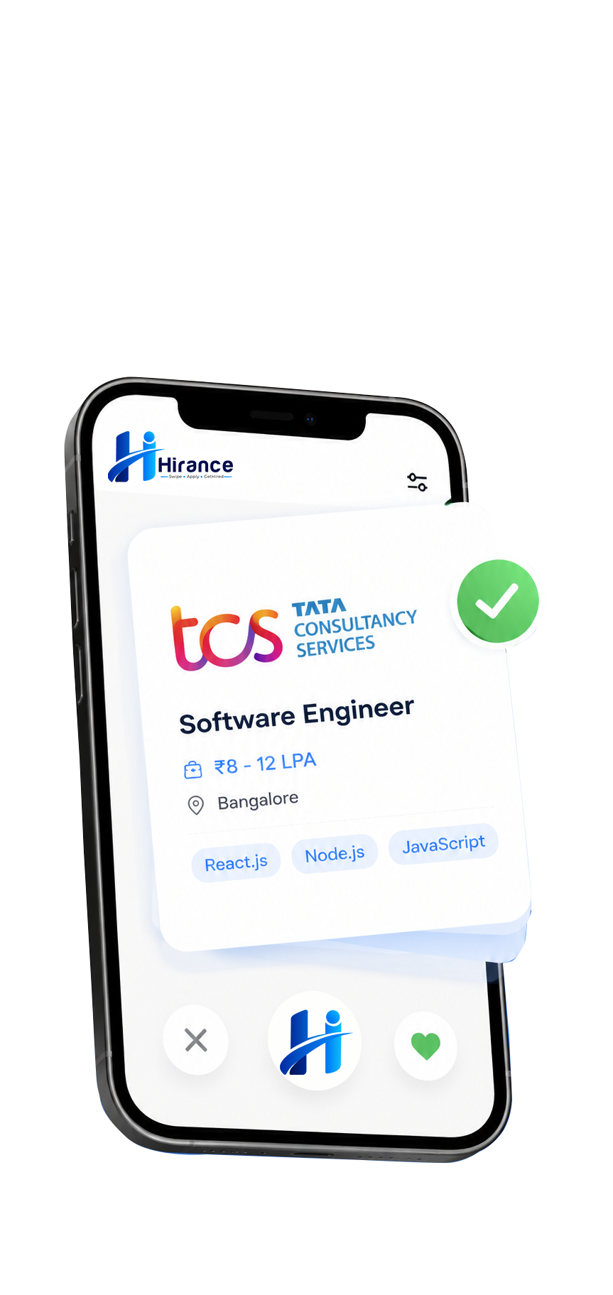 Hirance Swipe App Mockup